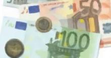 Dibujo de monedas y billetes de euro