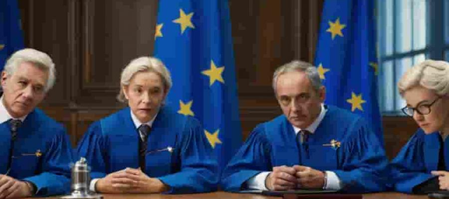 cuatro jueces de la unión europea escuchando