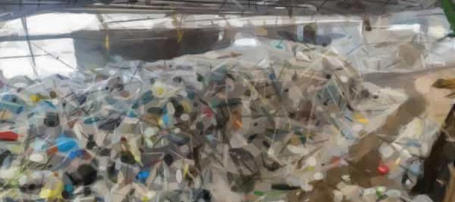 Dibujo del interior de una planta de reciclaje